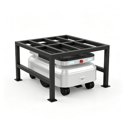Podjezdový robot pro manipulaci s materiálem v továrně